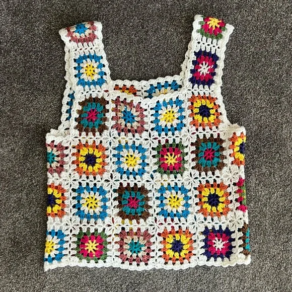 Petal & Pup Multicolor Crochet Tank Top - Picture 3 of 4